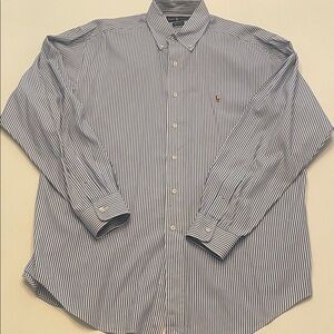 Ralph Lauren Men's Blue Striped Shirt 16 1/2-35